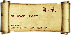 Milovan Anett névjegykártya